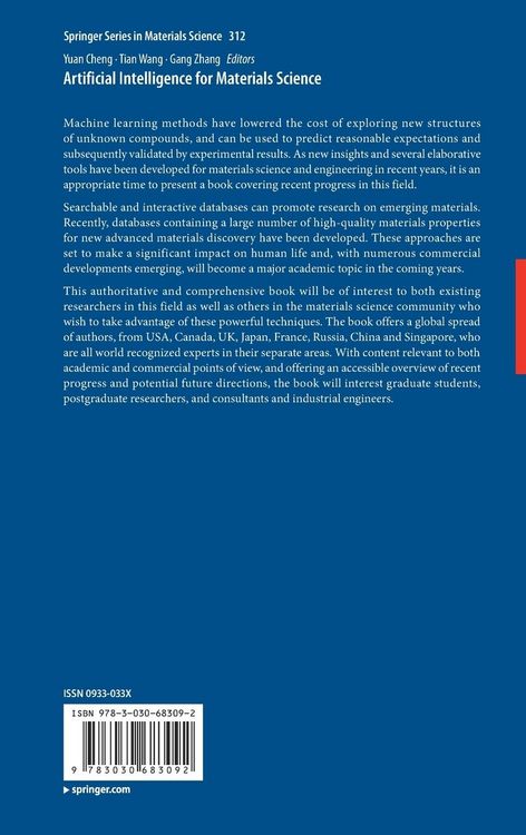 Produktbild: Artificial Intelligence for Materials Science