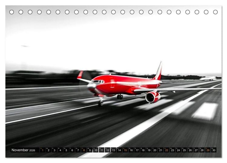 Produktbild: BLITZschnell - Z&uuml;ge und Flugzeuge in Bewegung - Color-Key (Tischkalender 2026 DIN A5 quer), CALVENDO Monatskalender