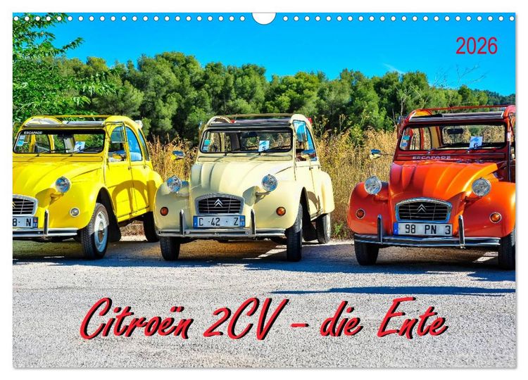 Produktbild: Citro&euml;n 2CV - die Ente (Wandkalender 2026 DIN A3 quer), CALVENDO Monatskalender