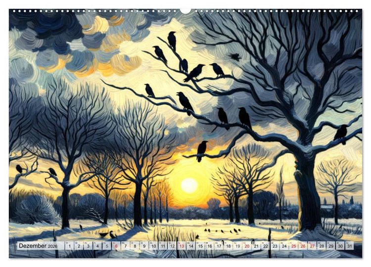 Produktbild: Eine Hommage an van Gogh (hochwertiger Premium Wandkalender 2026 DIN A2 quer), Kunstdruck in Hochglanz