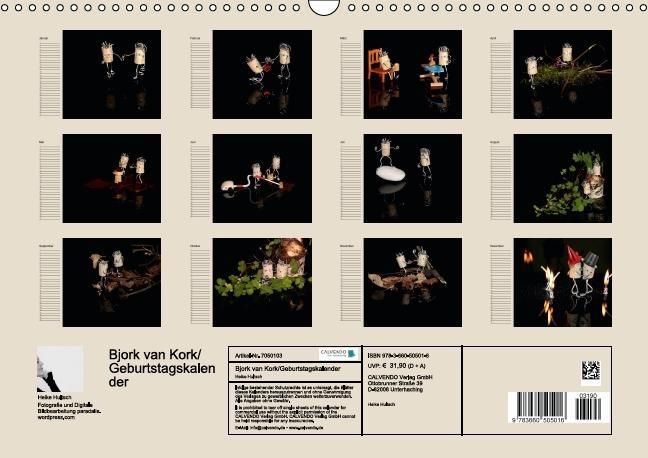 Produktbild: Bjork van Kork / Geburtstagskalender (Wandkalender immerw&auml;hrend DIN A3 quer)