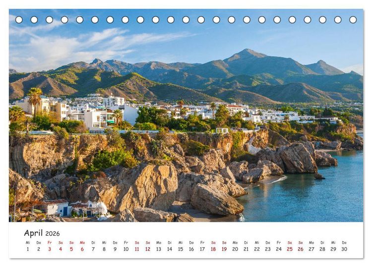Produktbild: Andalusien - Wei&szlig;e D&ouml;rfer und wilde Natur (Tischkalender 2026 DIN A5 quer), CALVENDO Monatskalender