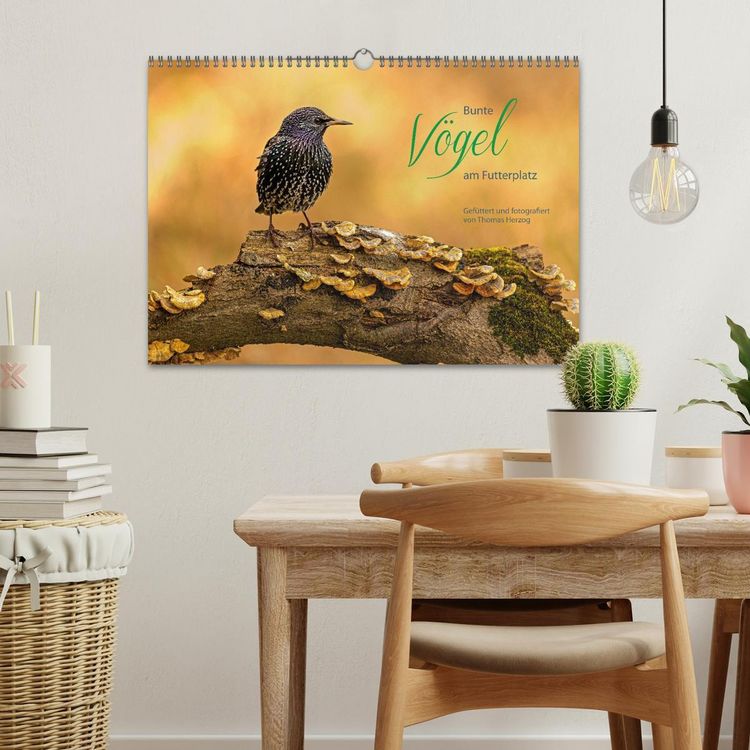 Produktbild: Bunte V&ouml;gel am Futterplatz (Wandkalender 2026 DIN A3 quer), CALVENDO Monatskalender