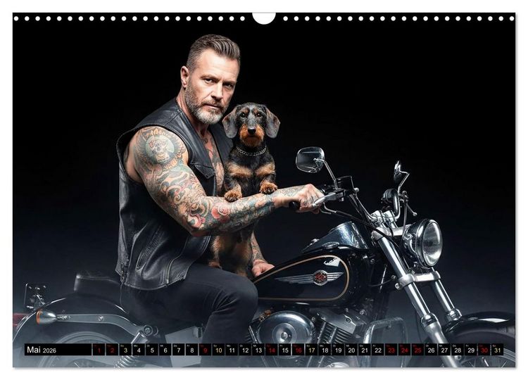 Produktbild: Coole Typen - Rauhaardackel (Wandkalender 2026 DIN A3 quer), CALVENDO Monatskalender