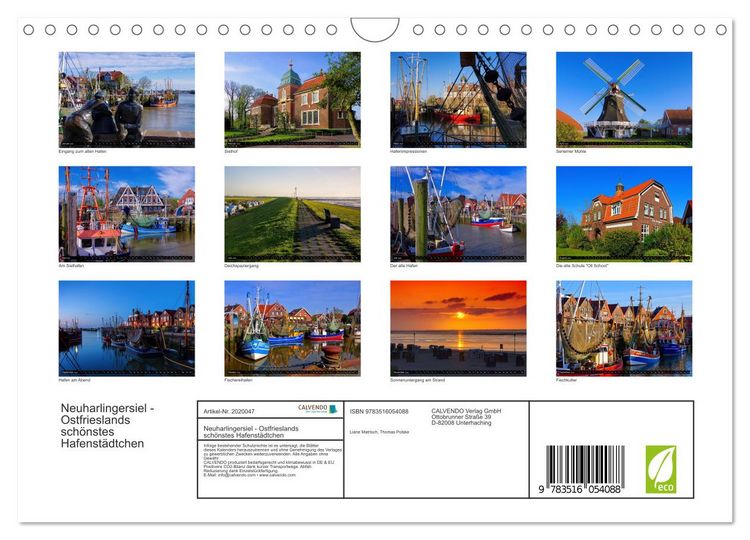 Produktbild: Neuharlingersiel - Ostfrieslands sch&ouml;nstes Hafenst&auml;dtchen (Wandkalender 2026 DIN A4 quer), CALVENDO Monatskalender