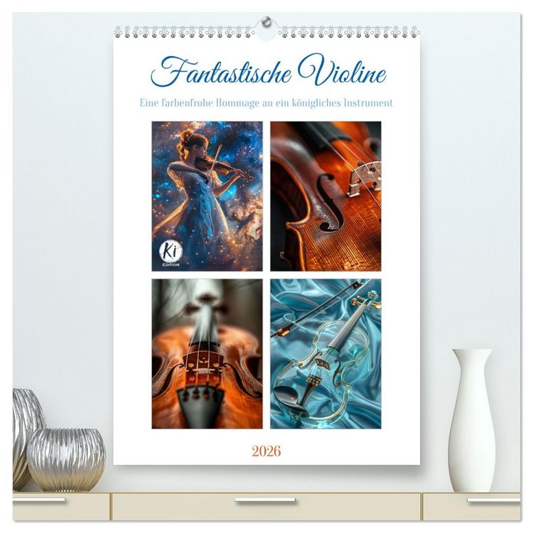 Produktbild: Fantastische Violine (hochwertiger Premium Wandkalender 2026 DIN A2 hoch), Kunstdruck in Hochglanz