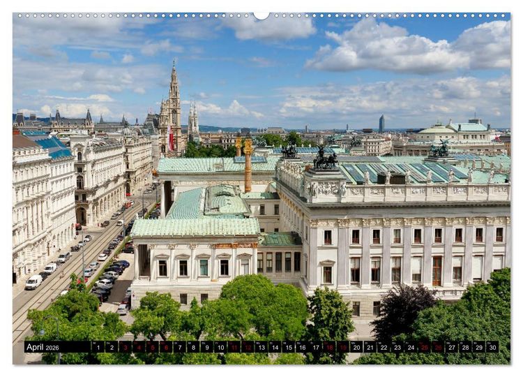 Produktbild: WIEN von oben (hochwertiger Premium Wandkalender 2026 DIN A2 quer), Kunstdruck in Hochglanz