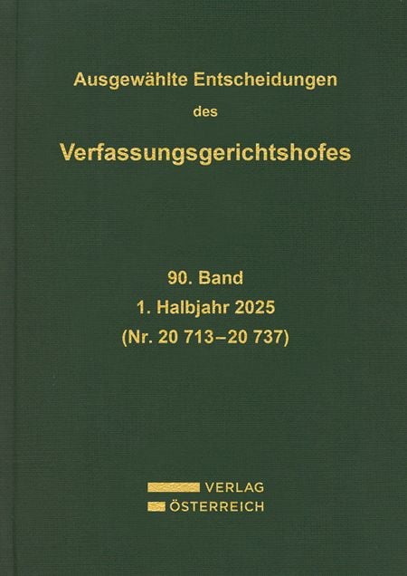 Produktbild: Ausgew&auml;hlte Entscheidungen des Verfassungsgerichtshofes