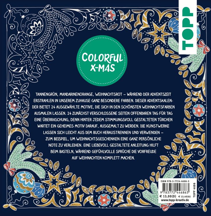 Produktbild: Colorful Christmas - Der goldene Adventskalender zum Ausmalen