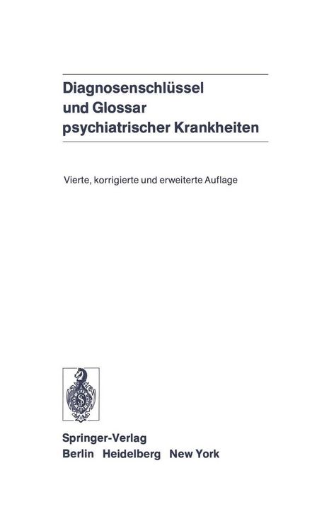 Produktbild: Diagnosenschl&uuml;ssel und Glossar psychiatrischer Krankheiten