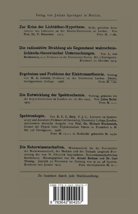 Produktbild: Die Atomionen Chemischer Elemente und Ihre Kanalstrahlen-Spektra
