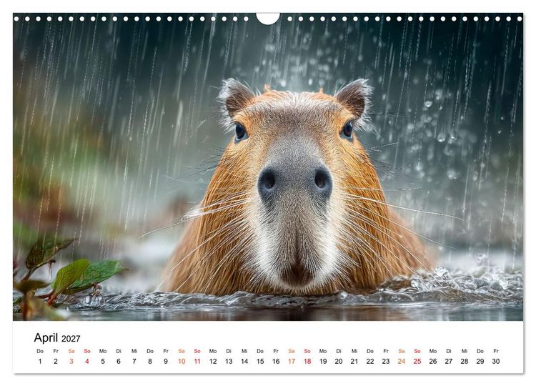 Produktbild: Capybara - die Ruhe als Lebensform (Wandkalender 2027 DIN A3 quer), CALVENDO Monatskalender