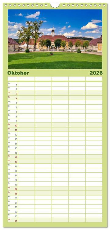 Produktbild: Familienplaner 2026 - Perlen der Oberlausitz mit 5 Spalten (Wandkalender, 21 x 45 cm) CALVENDO