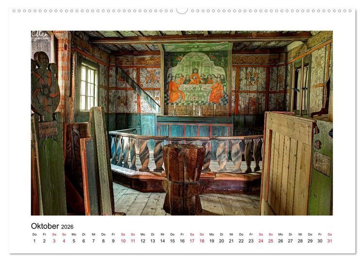 Produktbild: Stabkirchen Norwegens - Mittelalterliche Mystik in Holz (Wandkalender 2026 DIN A2 quer), CALVENDO Monatskalender