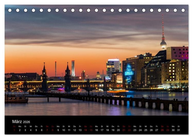 Produktbild: Eine Reise durch Berlin bei Nacht (Tischkalender 2026 DIN A5 quer), CALVENDO Monatskalender