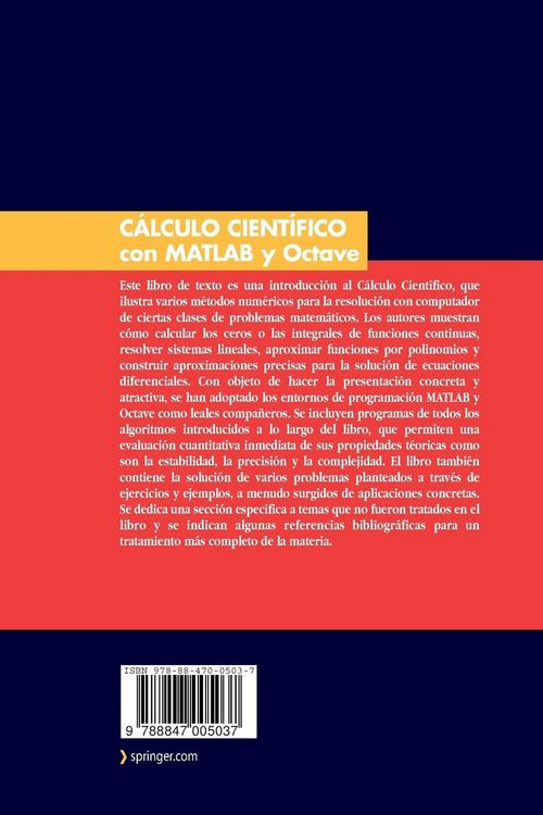Produktbild: C&aacute;lculo Cient&iacute;fico con MATLAB y Octave