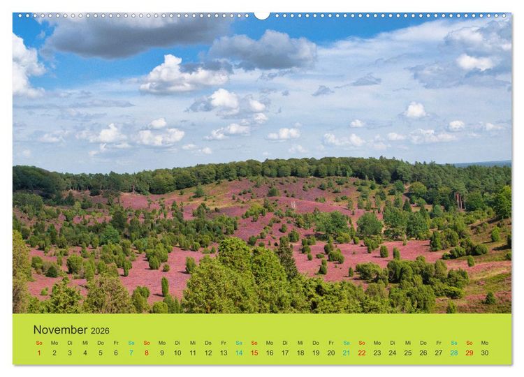 Produktbild: Die Heide bl&uuml;ht (hochwertiger Premium Wandkalender 2026 DIN A2 quer), Kunstdruck in Hochglanz