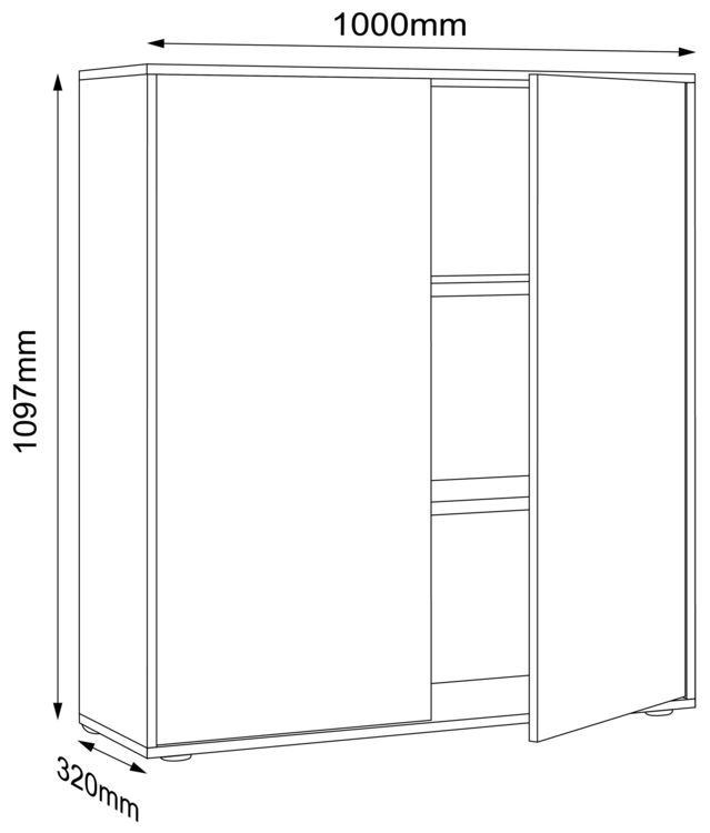 Produktbild: B&uuml;roschrank Aktenschrank Sideboard Salia 3fach