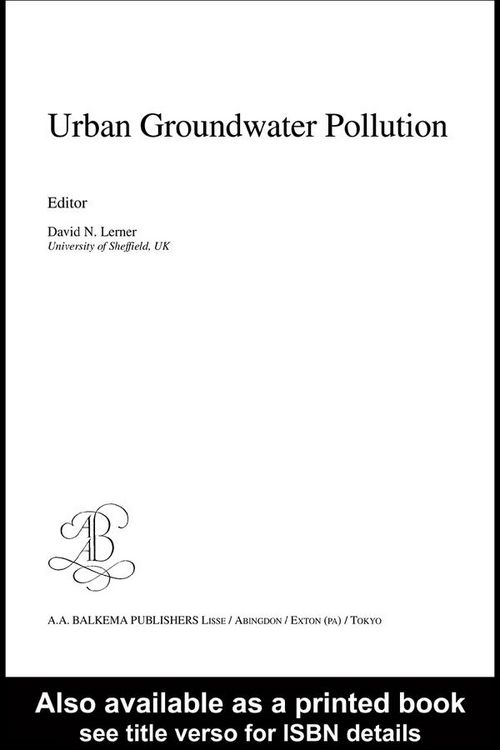 Produktbild: Urban Groundwater Pollution