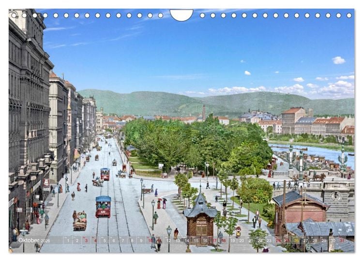 Produktbild: Wien um das Jahr 1900 - Fotos neu restauriert und koloriert (Wandkalender 2026 DIN A4 quer), CALVENDO Monatskalender