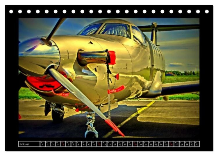 Produktbild: Farbe rund ums Flugzeug! (Tischkalender 2026 DIN A5 quer), CALVENDO Monatskalender