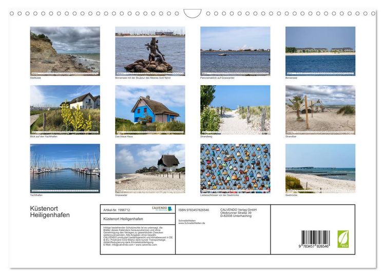 Produktbild: K&uuml;stenort Heiligenhafen (Wandkalender 2026 DIN A3 quer), CALVENDO Monatskalender