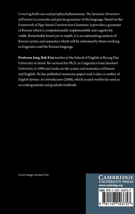Produktbild: The Syntactic Structures of Korean