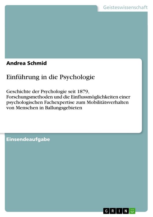 Produktbild: Einf&uuml;hrung in die Psychologie