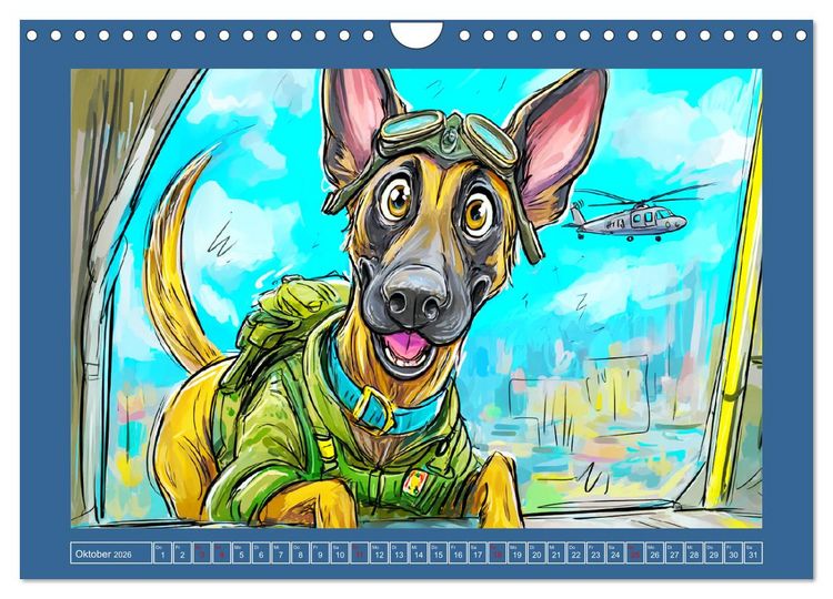 Produktbild: Malinois Fun. Lustige Cartoons vom Diensthund des Jahres! (Wandkalender 2026 DIN A4 quer), CALVENDO Monatskalender