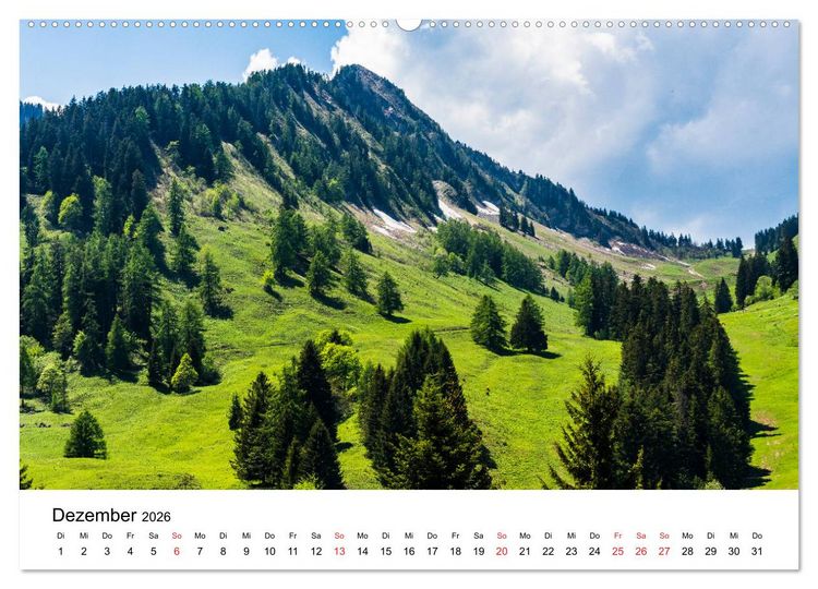 Produktbild: Gesichter der Schweiz - Walliser Weiden (hochwertiger Premium Wandkalender 2026 DIN A2 quer), Kunstdruck in Hochglanz