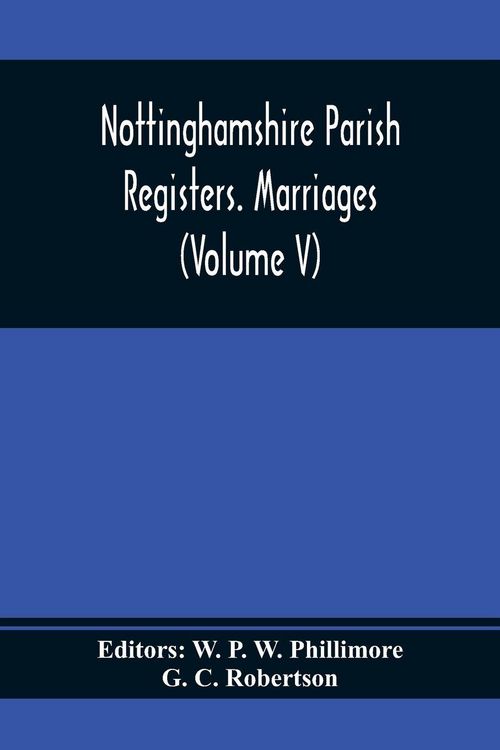 Produktbild: Nottinghamshire Parish Registers. Marriages (Volume V)
