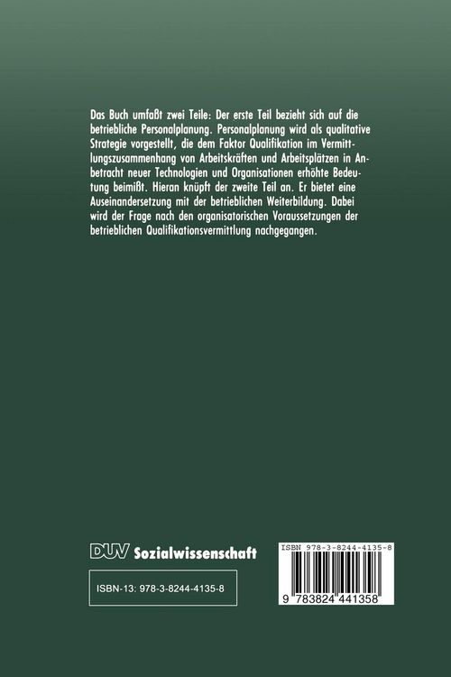 Produktbild: Personalplanung und Weiterbildung im Betrieb