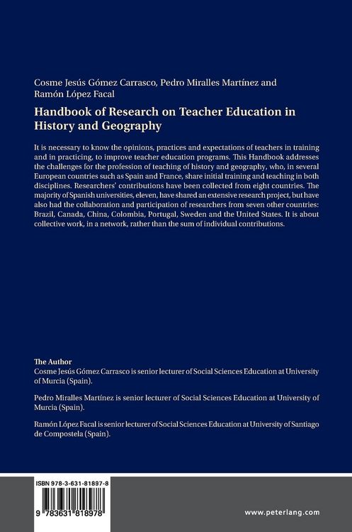 Produktbild: Handbook of Research on Teacher Education in History and Geography