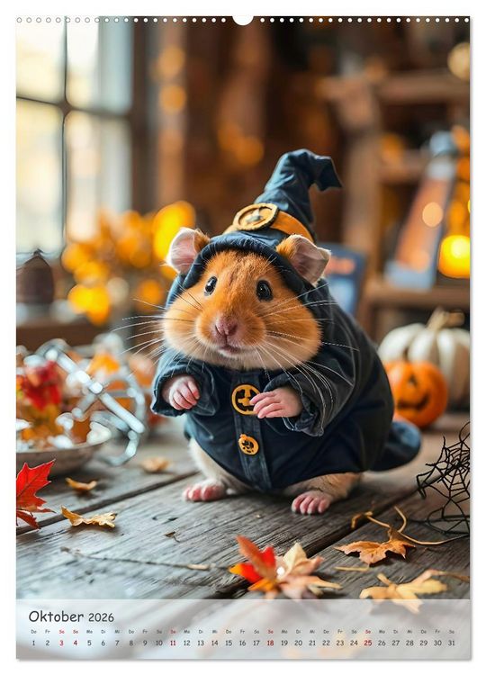 Produktbild: Hamster im Feiertagsfieber - Ein Jahr voller Flausch und Freude (hochwertiger Premium Wandkalender 2026 DIN A2 hoch), Kunstdruck in Hochglanz