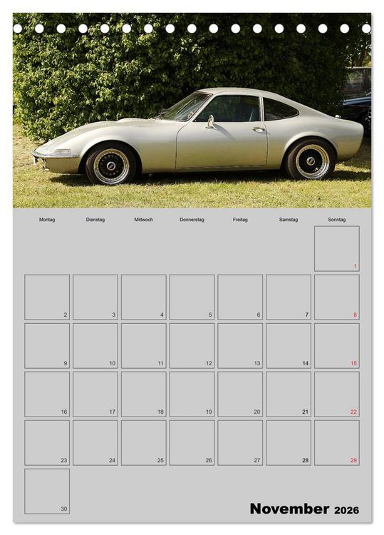 Produktbild: Opel GT Terminplaner (Tischkalender 2026 DIN A5 hoch), CALVENDO Monatskalender
