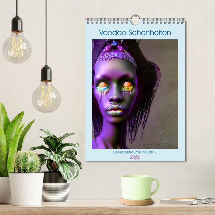Produktbild: Voodoo-Sch&ouml;nheiten - Computertr&auml;ume aus der KI (Wandkalender 2026 DIN A4 hoch), CALVENDO Monatskalender