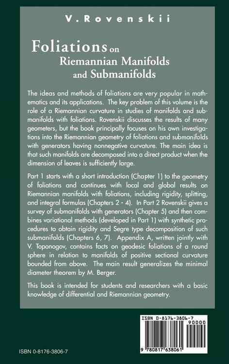 Produktbild: Foliations on Riemannian Manifolds and Submanifolds