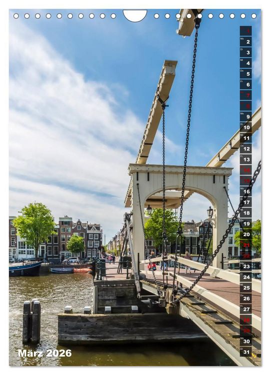 Produktbild: AMSTERDAM Charmantes Stadtherz (Wandkalender 2026 DIN A4 hoch), CALVENDO Monatskalender