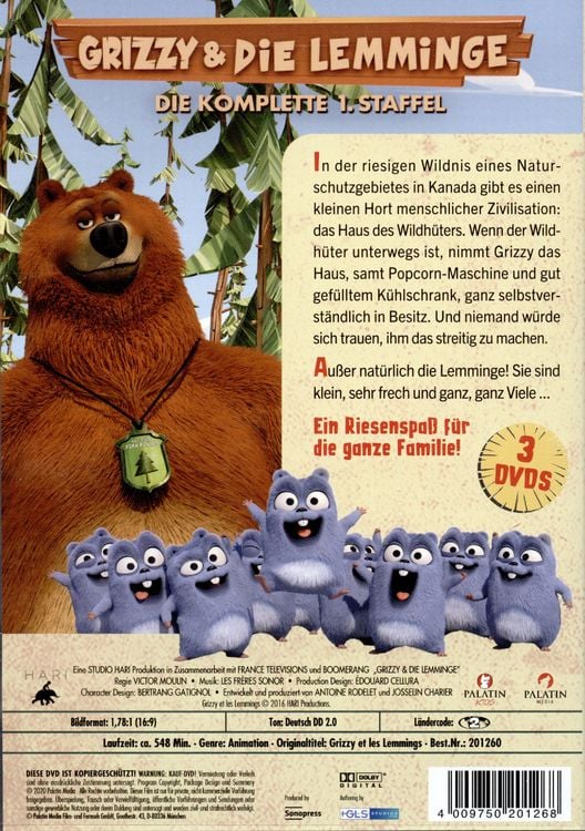 Produktbild: Grizzy & Die Lemminge - Die komplette Staffel 1 (78 Episoden) [3 DVDs]