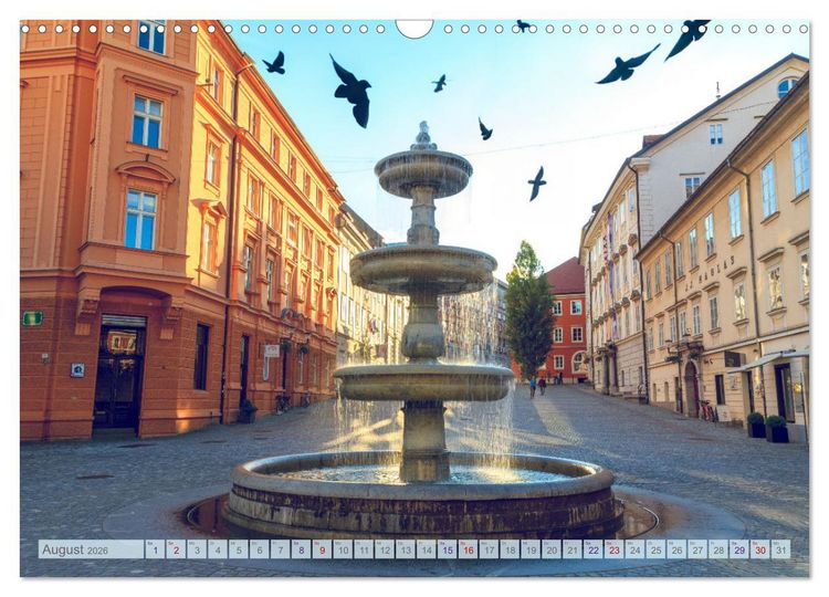 Produktbild: Ljubljana - Sloweniens wundersch&ouml;ne Hauptstadt (Wandkalender 2026 DIN A3 quer), CALVENDO Monatskalender