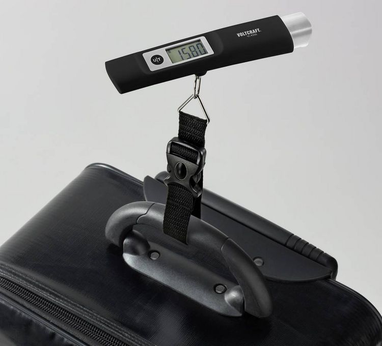 Produktbild: VOLTCRAFT VC-KS50 Kofferwaage VC-KS50 W&auml;gebereich (max.) 50 kg Ablesbarkeit 10 g dynamobetrieben Schwarz, Lichtgrau