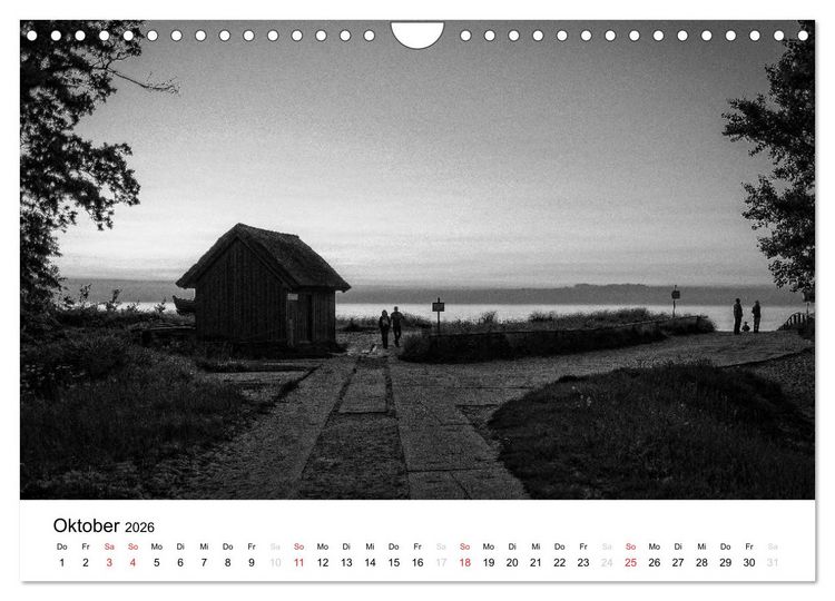 Produktbild: Ostseebad Zingst - Impressionen in Schwarz-Wei&szlig; (Wandkalender 2026 DIN A4 quer), CALVENDO Monatskalender