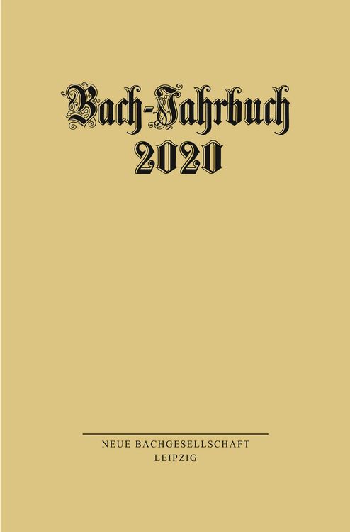 Produktbild: Bach-Jahrbuch 2020