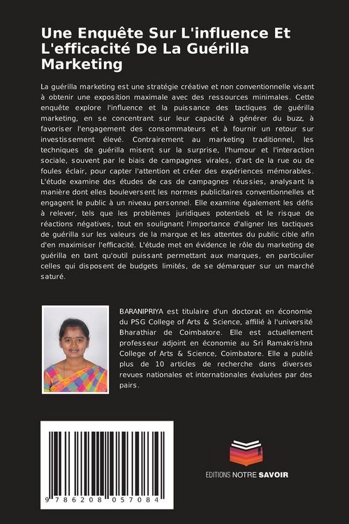 Produktbild: Une Enqu&ecirc;te Sur L'influence Et L'efficacit&eacute; De La Gu&eacute;rilla Marketing