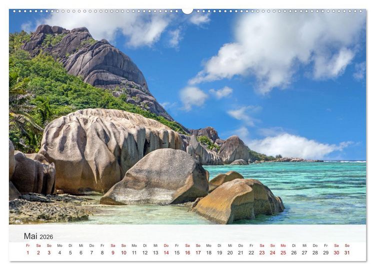 Produktbild: Seychellen - Trauminseln im Indischen Ozean (Wandkalender 2026 DIN A2 quer), CALVENDO Monatskalender