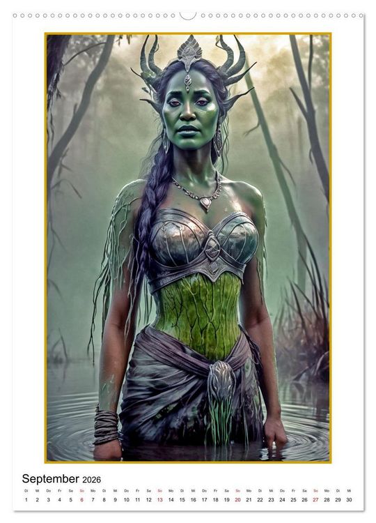 Produktbild: Fantasy-Frauenfiguren (Wandkalender 2026 DIN A2 hoch), CALVENDO Monatskalender