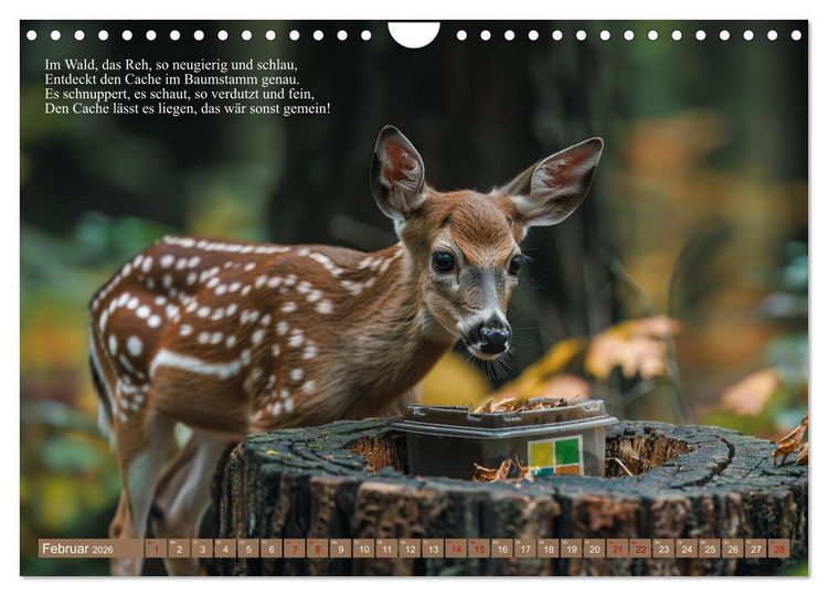 Produktbild: Geocaching Poesie (Wandkalender 2026 DIN A4 quer), CALVENDO Monatskalender