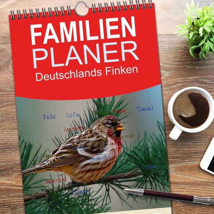 Produktbild: Familienplaner 2026 - Deutschlands Finken mit 5 Spalten (Wandkalender, 21 x 45 cm) CALVENDO