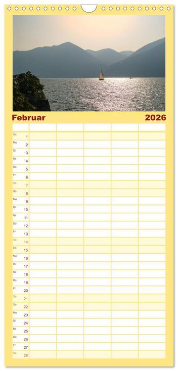 Produktbild: Familienplaner 2026 - Romantischer Lago d'Iseo mit 5 Spalten (Wandkalender, 21 x 45 cm) CALVENDO