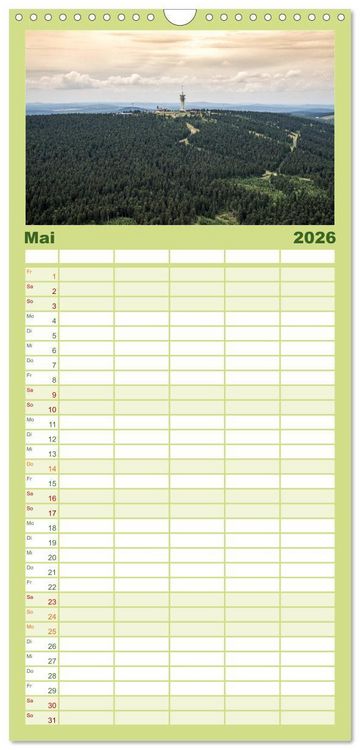 Produktbild: Familienplaner 2026 - Faszination Erzgebirge mit 5 Spalten (Wandkalender, 21 x 45 cm) CALVENDO